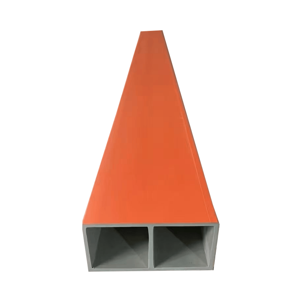 Barruko Dekorazioa Batten 100 * 50mm WPC Hollow Square Hodi Zutabea Egurrezko Banaketa Horma Egur Alea Sabaia Egurrezko Hodia